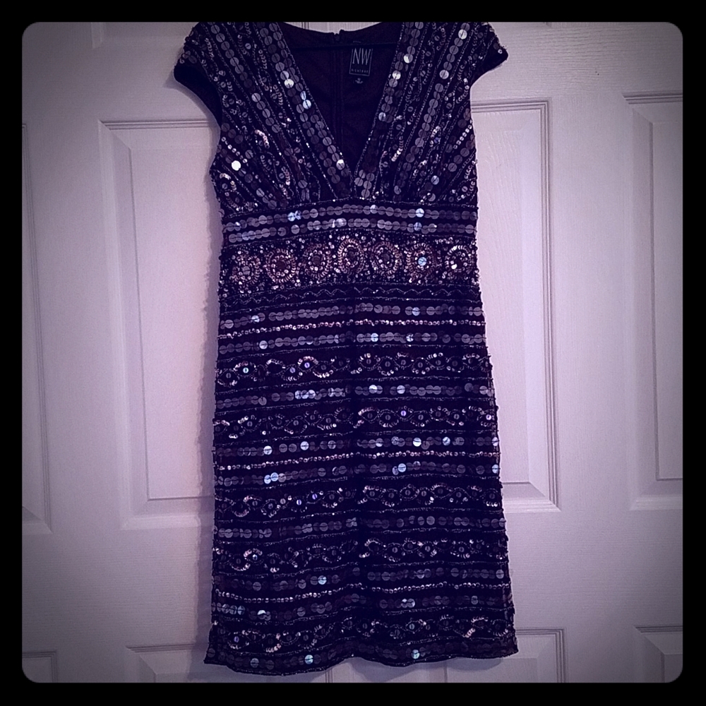 Gorgeous Sequin & Beaded Short Evening Dress